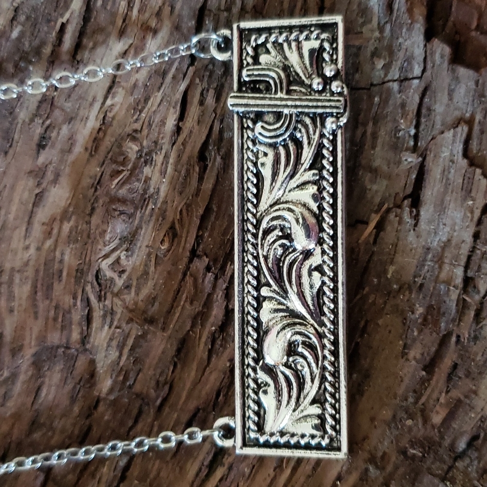 Tooled Leather Necklace Cactus Nopal Cowgirl Vaquera Western Country Boho Trendy